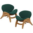 Ver imagem 1 de Kit 2 Poltronas Decorativa Orgânica Sala Living Kadosh L02 Bouclê Verde - Lyam Decor