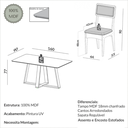 Ver imagem 3 de Conjunto Sala de Jantar Mesa 160cm com 6 Cadeiras Estofadas 100% MDF Carvalho Rosé/Bege Claro