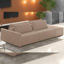 Ver imagem 6 de Sofá Ilha Modular para Sala 252cm com Puff Dublin K01 Veludo Bege - Lyam Decor