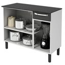 Ver imagem 4 de Balcão de Cozinha Itatiaia Rose Aço Com Tampo 3 Portas 1 Gaveta Branco/Preto