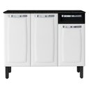 Ver imagem 2 de Balcão de Cozinha Itatiaia Rose Aço Com Tampo 3 Portas 1 Gaveta Branco/Preto