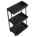Ver imagem 2 de Carrinho Organizador Fruteira Industrial Multiuso Lino Preto Z54 - Mpozenato