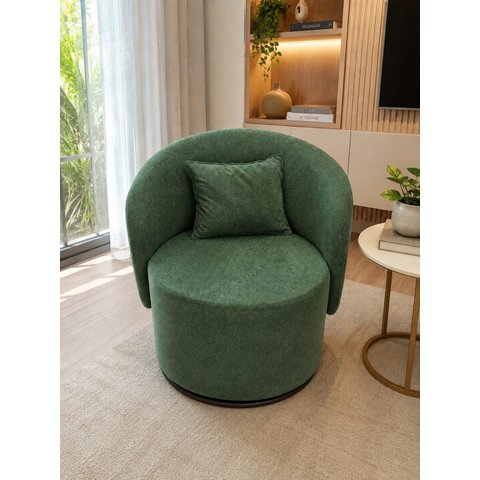 Poltrona Orgânica Sala Quarto Base Giratória Boucle Montijo