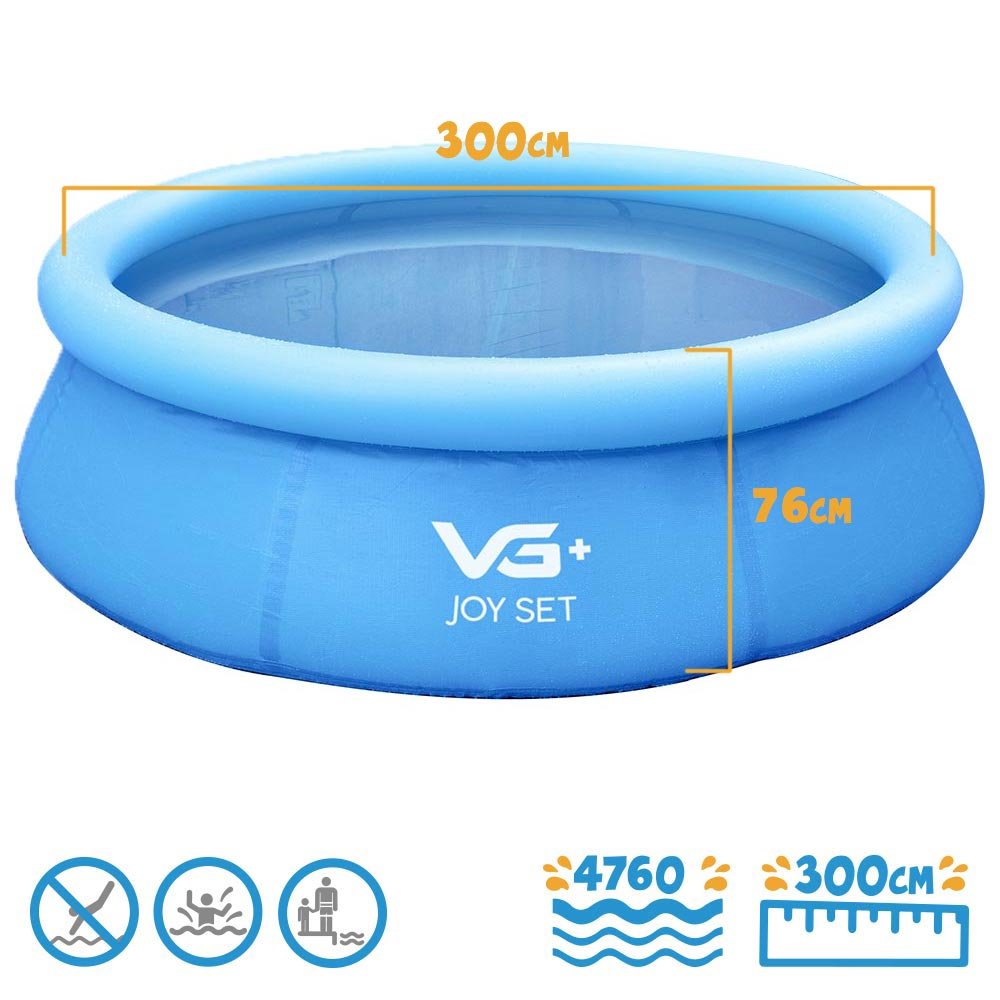 Piscina Inflável Joy Set 4760l Circular 300cm Azul Vg Plus - 4