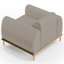Ver imagem 6 de Kit Sofá 2 Lugares Sala Estar 150cm com Poltrona Molino Pés D'ouro D02 Linho Bege C-107 - Lyam