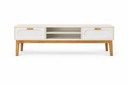 Ver imagem 4 de Rack Santorini 180cm Pés Madeira Maciça com Gavetas e Nicho:off White