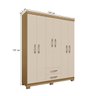 Guarda Roupa Casal Vanessa 6 Portas e 2 Gavetas sem Espelho Carvalho Americano Off White Edecasamove - 8