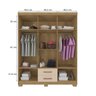 Guarda Roupa Casal Vanessa 6 Portas e 2 Gavetas sem Espelho Carvalho Americano Off White Edecasamove - 7