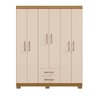 Guarda Roupa Casal Vanessa 6 Portas e 2 Gavetas sem Espelho Carvalho Americano Off White Edecasamove - 1