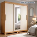 Ver imagem 6 de Guarda-Roupa Casal 3 Portas de Correr 4 Gavetas Flex com Pés e Espelho MDF Melissa Marrom/Cinamomo