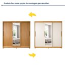 Ver imagem 5 de Guarda-Roupa Casal 3 Portas de Correr 4 Gavetas Flex com Pés e Espelho MDF Melissa Marrom/Cinamomo