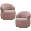Ver imagem 1 de Kit 2 Poltronas Giratórias Sala de Estar Living Orgânico Carmen F04 Veludo Rosê - Lyam Decor