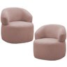 Kit 2 Poltronas Giratórias Sala de Estar Living Orgânico Carmen F04 Veludo Rosê - Lyam Decor - 1