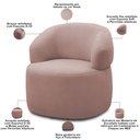 Ver imagem 4 de Kit 2 Poltronas Giratórias Sala de Estar Living Orgânico Carmen F04 Veludo Rosê - Lyam Decor
