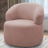Kit 2 Poltronas Giratórias Sala de Estar Living Orgânico Carmen F04 Veludo Rosê - Lyam Decor - 2