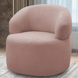 Kit 2 Poltronas Giratórias Sala de Estar Living Orgânico Carmen F04 Veludo Rosê - Lyam Decor - 2 Kit 2 Poltronas Giratórias Sala de Estar Living Orgânico Carmen F04 Veludo Rosê - Lyam Decor - 2