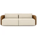 Ver imagem 5 de Sofá 3 Lugares Sala Living Orgânico 220cm Oregon K01 Couríssimo Whisky Veludo Bege - Lyam Decor