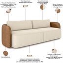 Ver imagem 5 de Sofá 3 Lugares Sala Living Orgânico 220cm Oregon K01 Couríssimo Whisky Veludo Bege - Lyam Decor