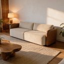 Ver imagem 3 de Sofá 3 Lugares Sala Living Orgânico 220cm Oregon K01 Couríssimo Whisky Veludo Bege - Lyam Decor