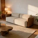 Ver mais imagens de Sofá 3 Lugares Sala Living Orgânico 220cm Oregon K01 Couríssimo Whisky Veludo Bege - Lyam Decor