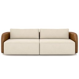 Sofá 3 Lugares Sala Living Orgânico 220cm Oregon K01 Couríssimo Whisky Veludo Bege - Lyam Decor - 3 Sofá 3 Lugares Sala Living Orgânico 220cm Oregon K01 Couríssimo Whisky Veludo Bege - Lyam Decor - 3