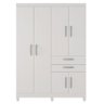 Guarda-roupa em MDP, 6 Portas, 2 Gavetas - Novo Mundo Branco - 1