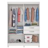 Guarda-roupa em MDP, 6 Portas, 2 Gavetas - Novo Mundo Branco - 2