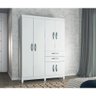 Guarda-roupa em MDP, 6 Portas, 2 Gavetas - Novo Mundo Branco - 4