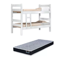 Ver imagem 1 de Kit Beliche de Solteiro Branca com Escada Madeira Reforçada 100% Mdf + 1 Colchão de Espuma D28 Solte