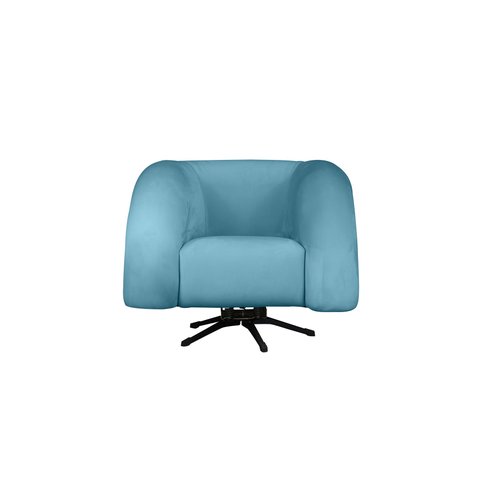Poltrona Micheli 94cm Base Reclinável Veludo: Azul Turquesa