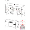 Ver imagem 3 de Balcão Cozinha Gabinete Pia 150cm 3 Portas 1 Gaveta Veneza Multimóveis V2072 Preto/branco
