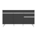 Ver imagem 5 de Balcão Cozinha Gabinete Pia 150cm 3 Portas 1 Gaveta Veneza Multimóveis V2072 Preto/branco