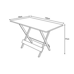 Mesa para Bar e Café Dobravel de Madeira 1,20x70 - Natural - 2