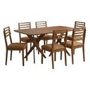 Ver imagem 1 de Mesa de Jantar Cacau com 6 Cadeiras Estofadas Japurana Corino Kaki Ornar