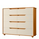 Ver imagem 5 de Guarda Roupa Casal Triton Plus 11 Portas com Espelho e Cômoda Doble Cinamomo Off White Flex - Móveis