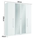 Ver imagem 4 de Guarda Roupa Grande Casal 4 Portas com Espelho 2 Gavetas Trevelin Plus Glass - Branco Sensitive