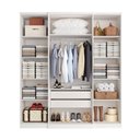 Ver imagem 3 de Guarda Roupa Grande Casal 4 Portas com Espelho 2 Gavetas Trevelin Plus Glass - Branco Sensitive