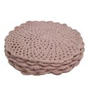 Ver imagem 1 de Kit 6 Sousplat em Crochê Artesanal Cor Rose - Majú Decor