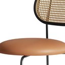 Ver imagem 3 de Kit 6 Cadeiras Jantar Velvet Encosto Rattan Estofado Caramelo