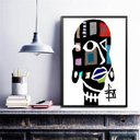 Ver imagem 1 de Quadro Decorativo Mulher Africana Abstrato 45x34cm:madeira Preta