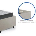 Ver imagem 2 de Base Box Cama Solteiro Sapateira Courino Linho Areia e Colchão Dual Firm Ecoflex 88x188