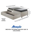 Ver imagem 5 de Base Box Cama Solteiro Sapateira Courino Linho Areia e Colchão Dual Firm Ecoflex 88x188
