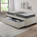 Ver imagem 6 de Base Box Cama Solteiro Sapateira Courino Linho Areia e Colchão Dual Firm Ecoflex 88x188