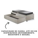 Ver imagem 3 de Base Box Cama Solteiro Sapateira Courino Linho Areia e Colchão Dual Firm Ecoflex 88x188