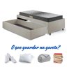 Base Box Cama Solteiro Sapateira Courino Linho Areia e Colchão Dual Firm Ecoflex 88x188 - 12