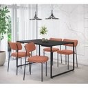 Ver imagem 1 de Conjunto Sala de Jantar Mesa 135x90cm Porto Estilo Industrial com 4 Cadeiras Mona Espresso Móveis