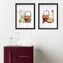 Ver imagem 2 de Kit 2 Quadros Cozinha Provençais Rústicos 33x24cm - com Vidro:madeira Preta