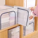 Ver imagem 5 de Caixa Organizadora de Guarda Roupa Multiuso Flexível com Zíper 40x30x20