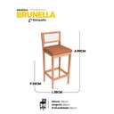 Ver imagem 4 de Kit 02 Banquetas Altas Brunella 99cm com Encosto Telinha Estilo Palha Corino Brown - Desk Design