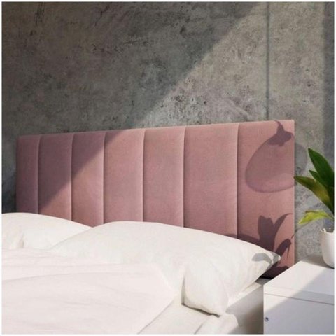 Painel Cabeceira Casal Cancun Suede Rose